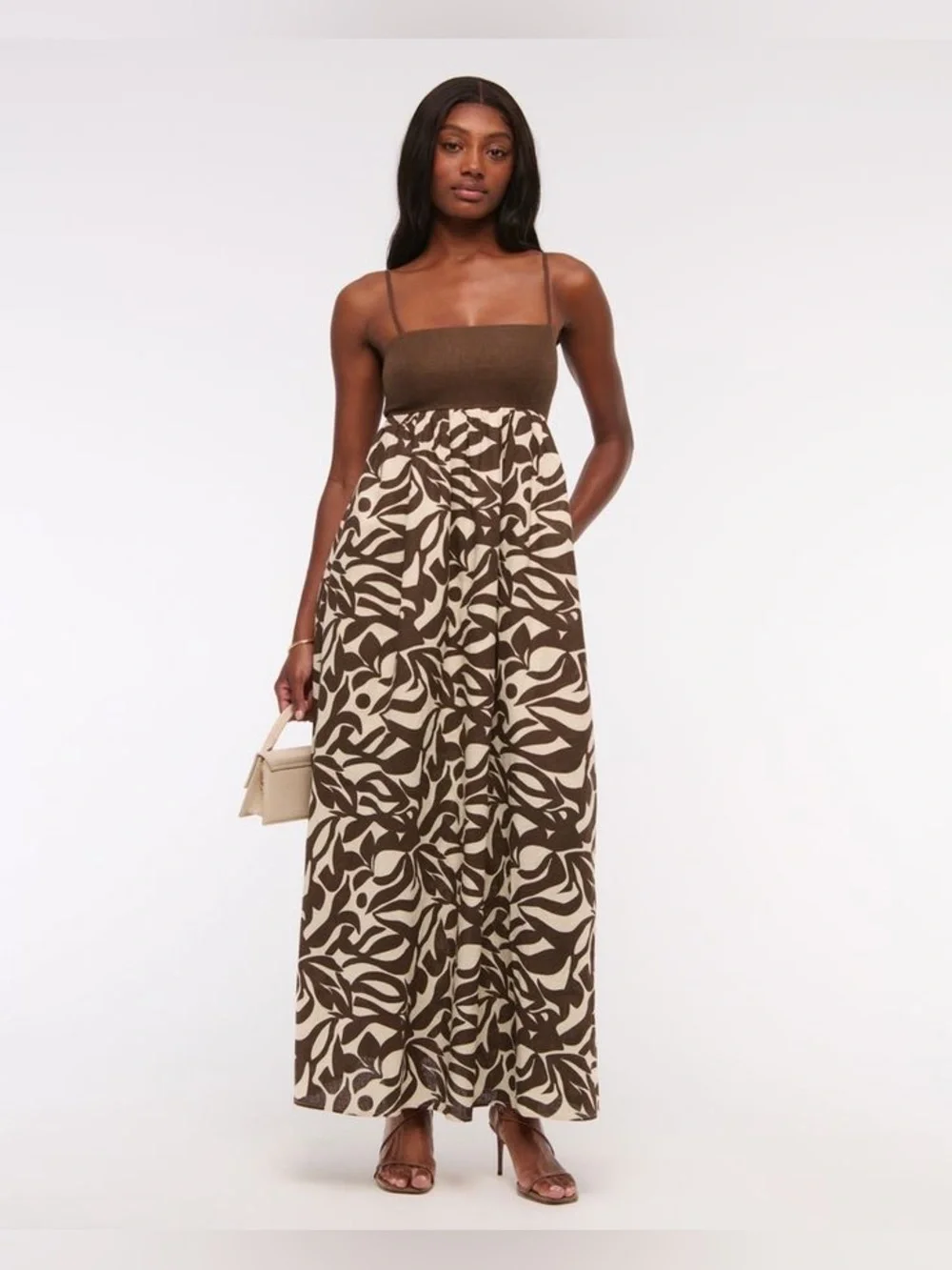 Abercrombie & Fitch Tie-Back Babydoll Maxi Dress (Large)